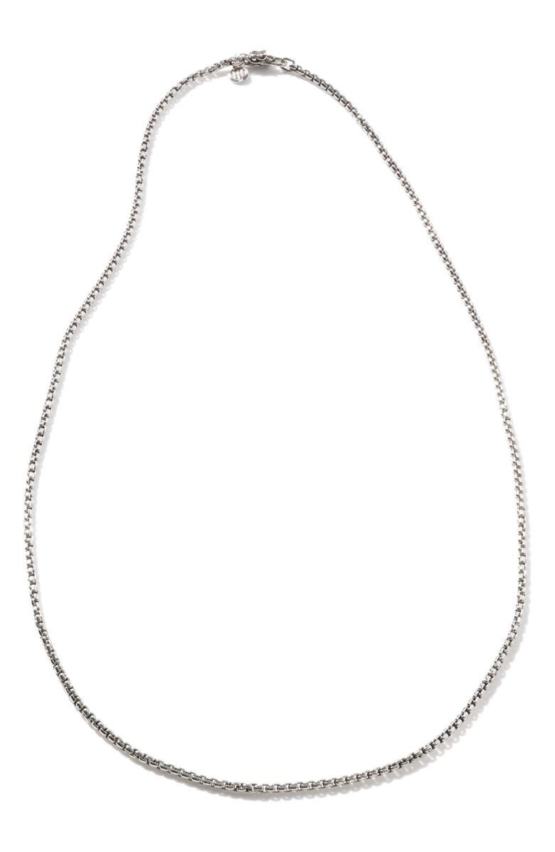 John Hardy Men's Classic Box Chain Necklace, Main, color, Silver