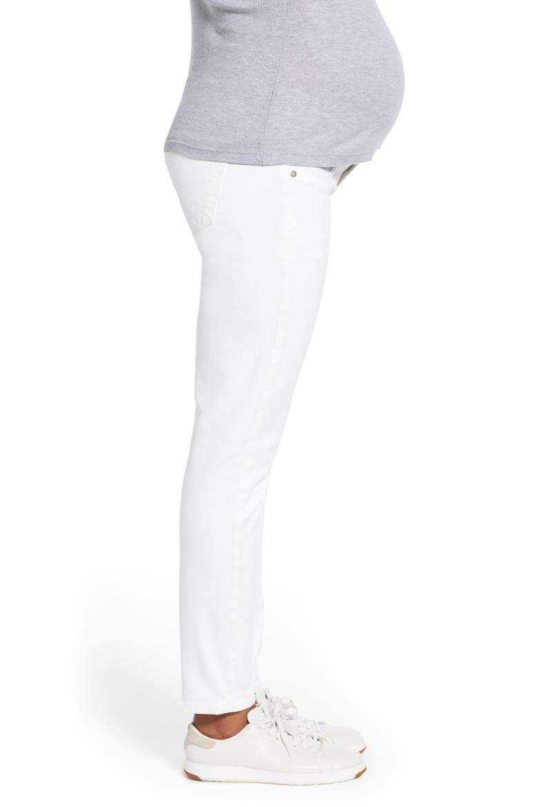 'Skyline' Ankle Peg Skinny Maternity Jeans, Alternate, color, OPTIC WHITE