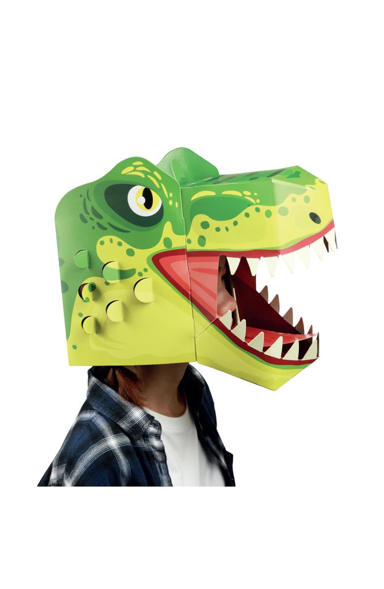 3D Paper Mask 3D Paper T-Rex Mask Craft for Kids (2 Pack), Fun & Easy Activity for Creative Play, Alternate, color, Green