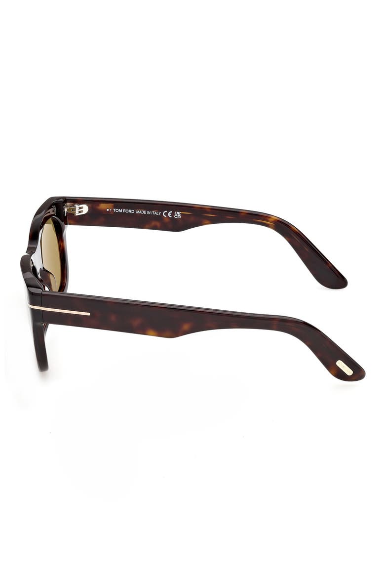 54mm Square Sunglasses, Alternate, color, DARK HAVANA / GREEN