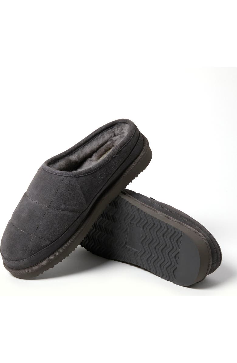 DEARFOAMS Fireside Grafton Quilted Genuine Shearling Clog Slipper, Alternate, color, Grey