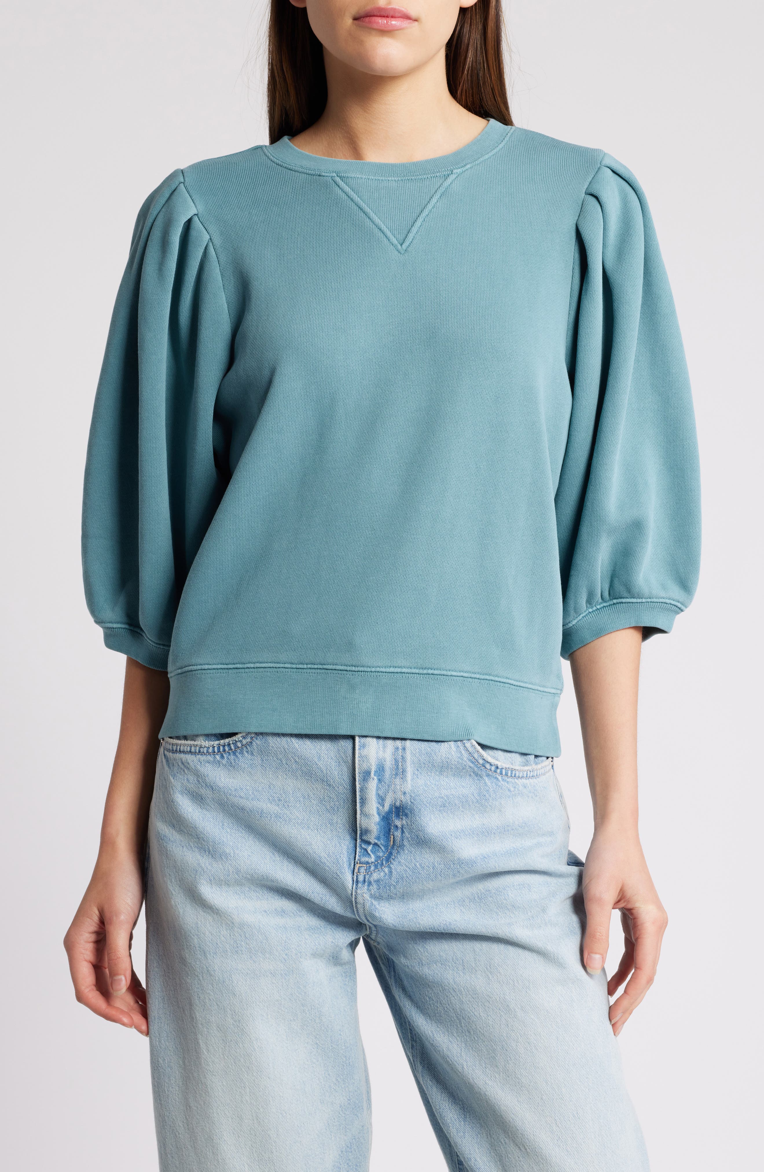 Rails Camy Puff Sleeve Cotton Sweatshirt