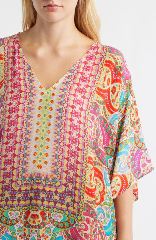 Apny Print Midi Caftan In Pink