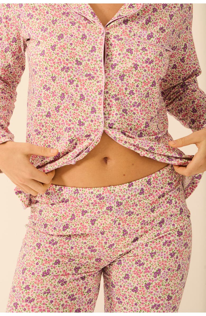 Stripe & Stare Long Pyjama Set, Alternate, color, Lavender Haze Floral