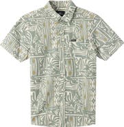 O'Neill Kids' Oasis Palm Tree Print Short Sleeve Button-Up Shirt