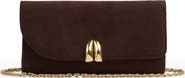 LK Bennett Florence Curve Flap Leather Clutch