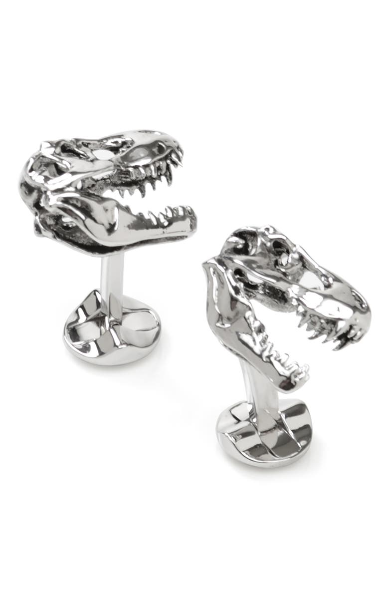 Cufflinks, Inc. T-Rex 3D Cuff Links, Main, color, Silver