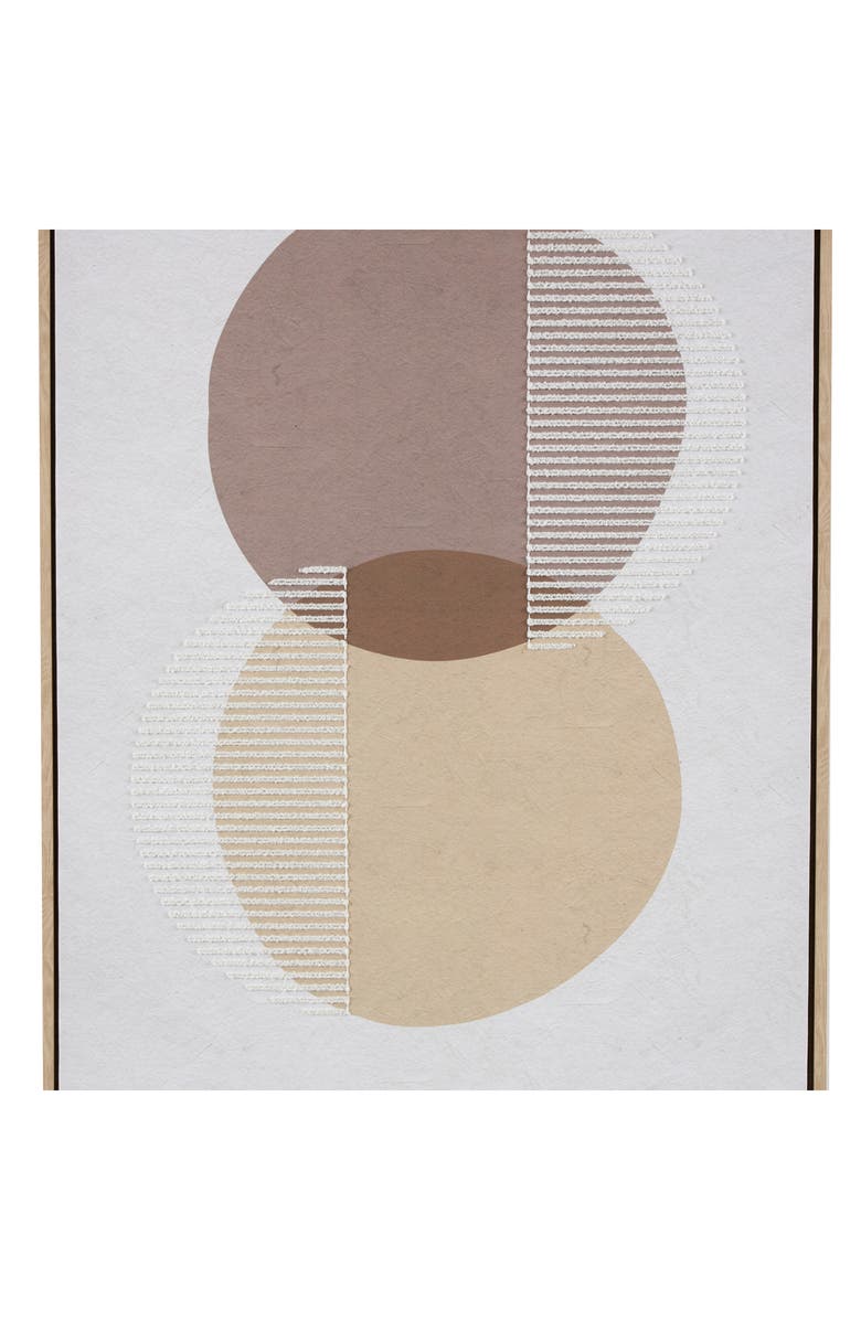 GINGER BIRCH STUDIO Brown Abstract Line Circle Wooden Framed Wall Art, Alternate, color, Brown