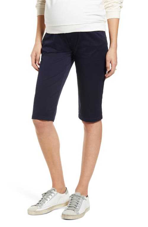 Angel Maternity Knee Length Maternity Shorts in Navy 