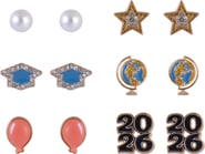 Hallmark 2026 Graduation 6 Pack Stud Earring Set