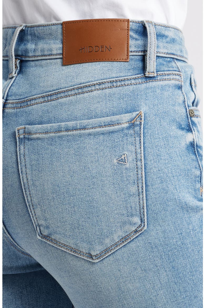 High Waist Raw Hem Crop Flare Jeans, Alternate, color, LIGHT WASH