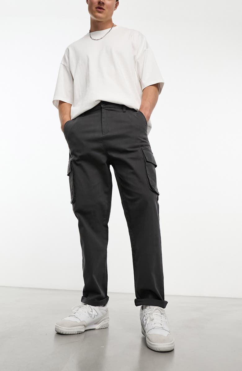 ASOS DESIGN Relaxed Fit Stretch Cotton Cargo Pants, Main, color,