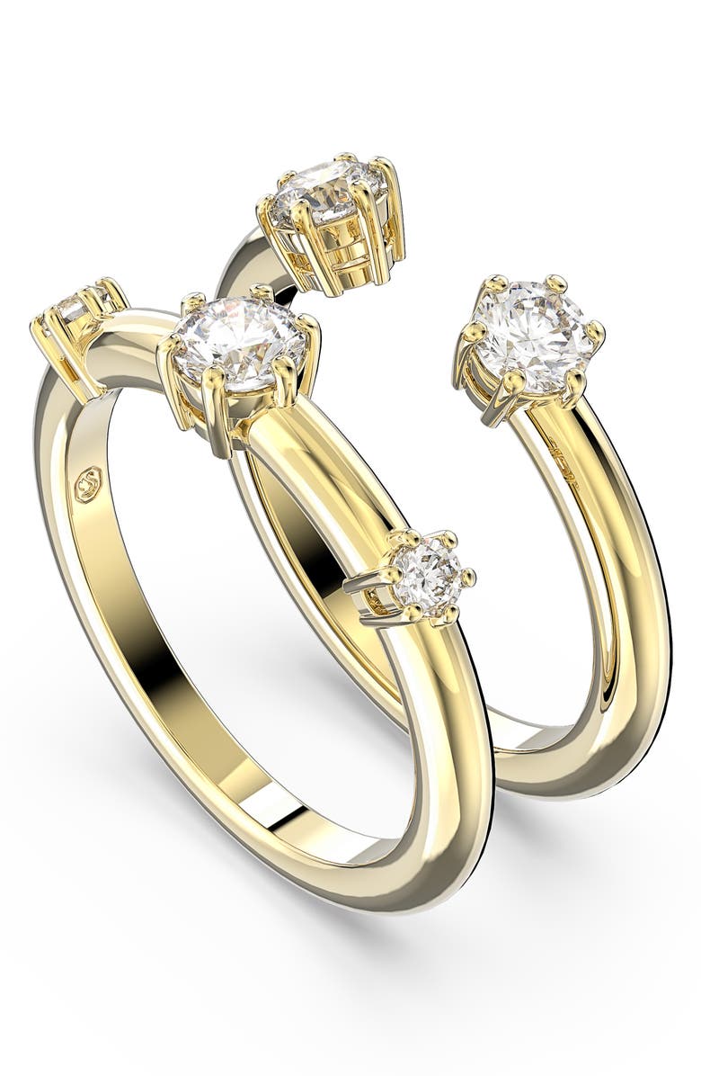 Swarovski Set of 2 Constella Rings, Alternate, color, White