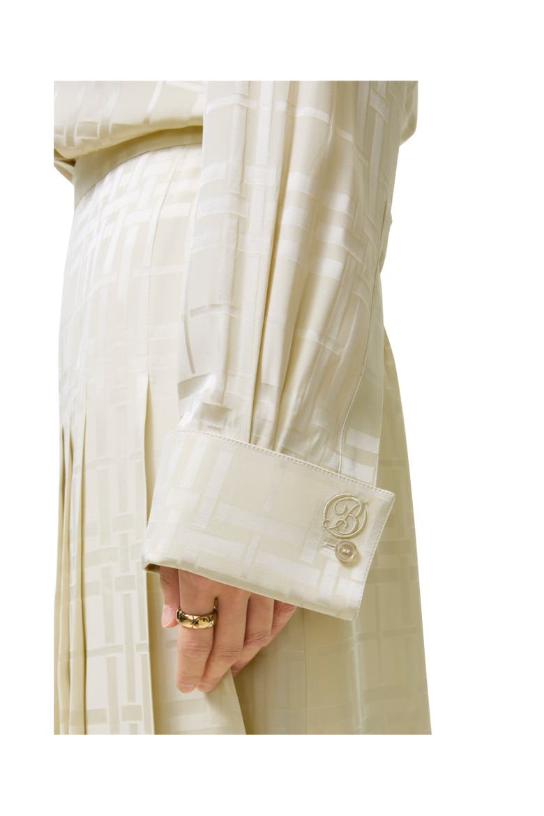 Classic Fit Check Silk Shirt, Alternate, color, Champagne white