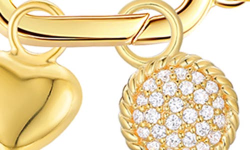 Candela Jewelry Paper Clip Link Charm Bracelet In Gold