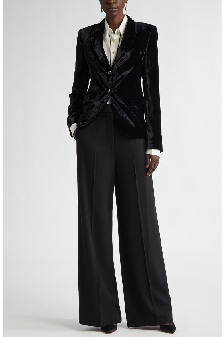 Tailored Wide Leg Trousers, Alternate, color, BLACK
