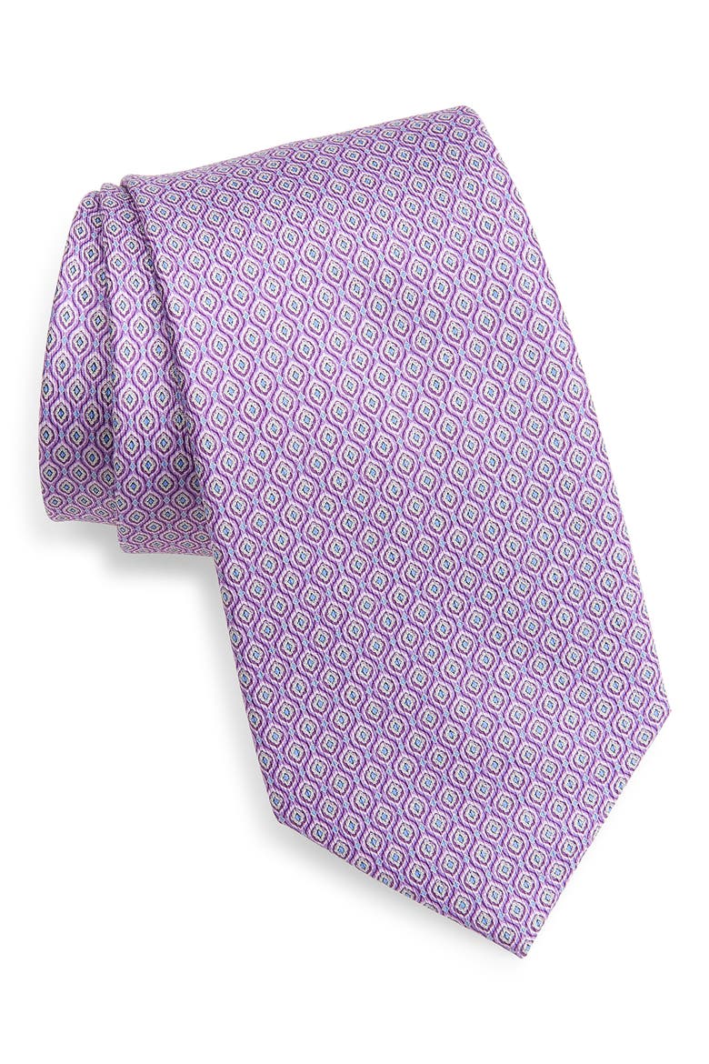 Jacquard Silk Tie, Main, color, PURPLE