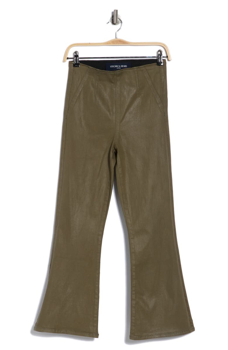 Veronica Beard Carson Off-Duty High Waist Ankle Flare Jeans, Main, color, Army High Gloss