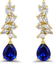 Christian Siriano New York Pear Cubic Zirconia Cluster Drop Earrings
