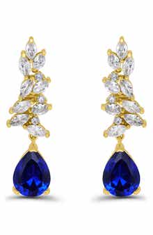 Christian Siriano Pear Cubic Zirconia Cluster Drop Earrings