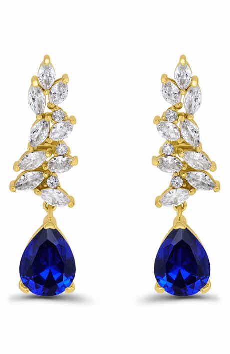 Christian Siriano Pear Cubic Zirconia Cluster Drop Earrings