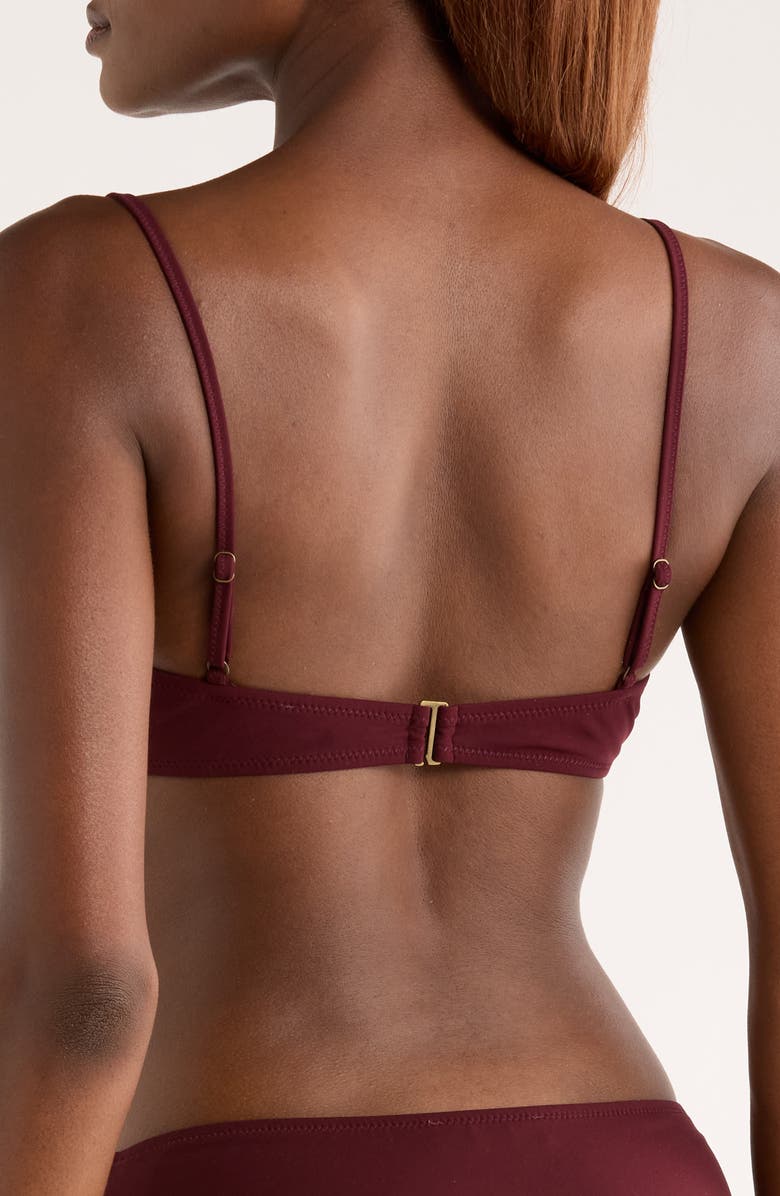 Ulla Johnson Naomi Ruched Bikini Top, Alternate, color, Cassis