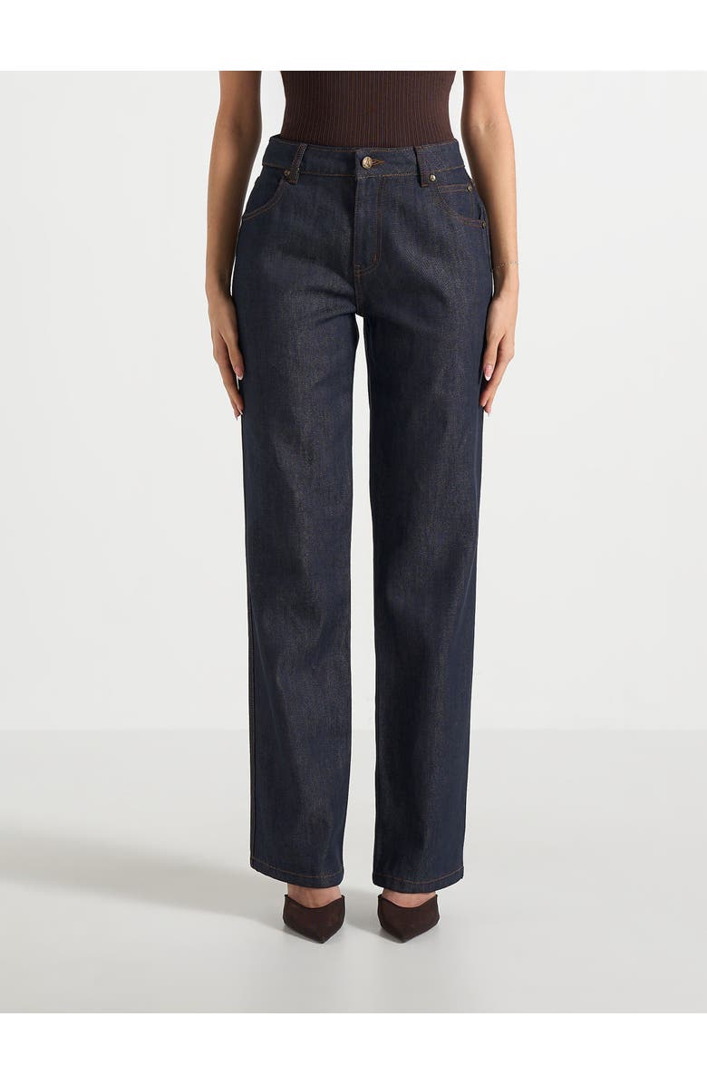 Manière De Voir Florence Denim High Rise Straight Leg Jeans, Main, color, Indigo