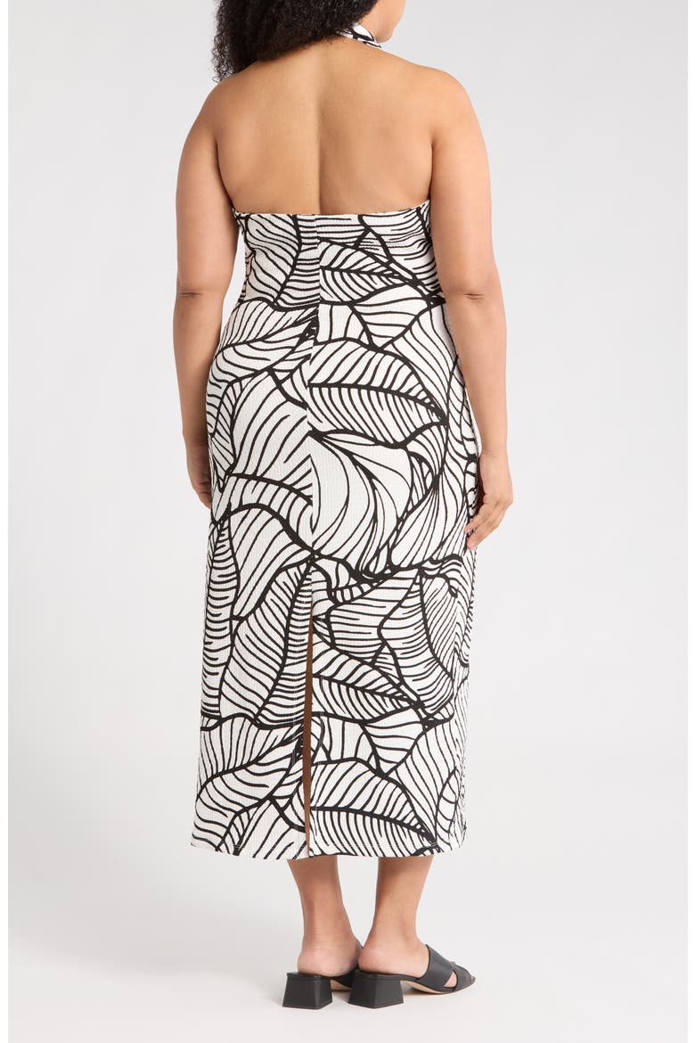 Halter Maxi Dress, Alternate, color, WHITE/ BLACK