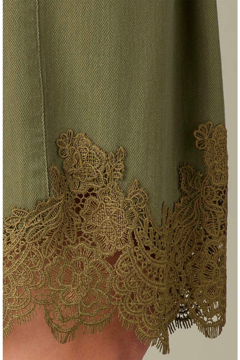 Skyrise Lace Trim Bermuda Shorts, Alternate, color, FOREST MOSS