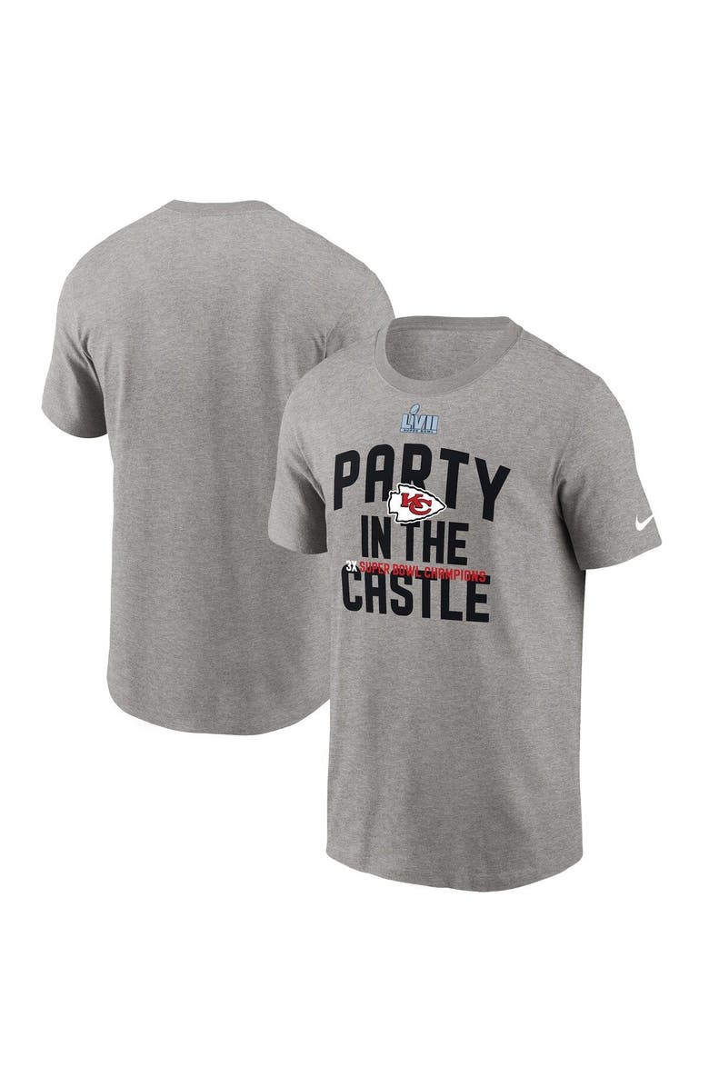 Nike Men's Nike Heather Gray Kansas City Chiefs Super Bowl LVII Champions Celebration Parade T-Shirt, Main, color, Heather Charcoal