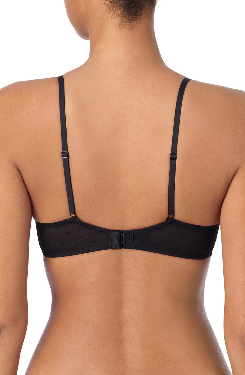 DKNY Heart Mesh Bralette, Alternate, color, Black