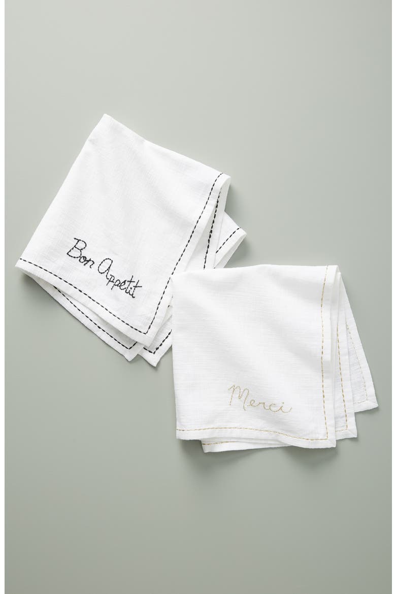 Robin Set of 4 Napkins, Main, color, GOLD