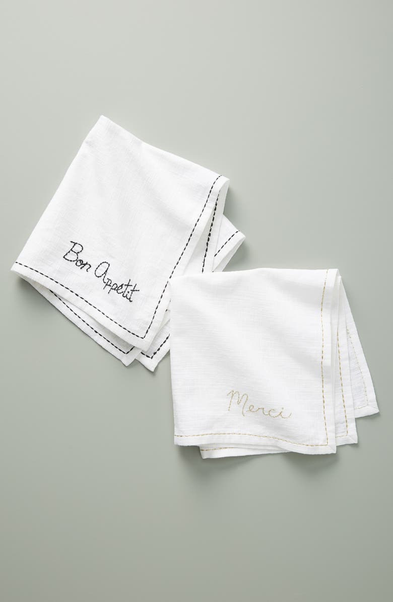 Anthropologie Home Robin Set of 4 Napkins, Main, color, 