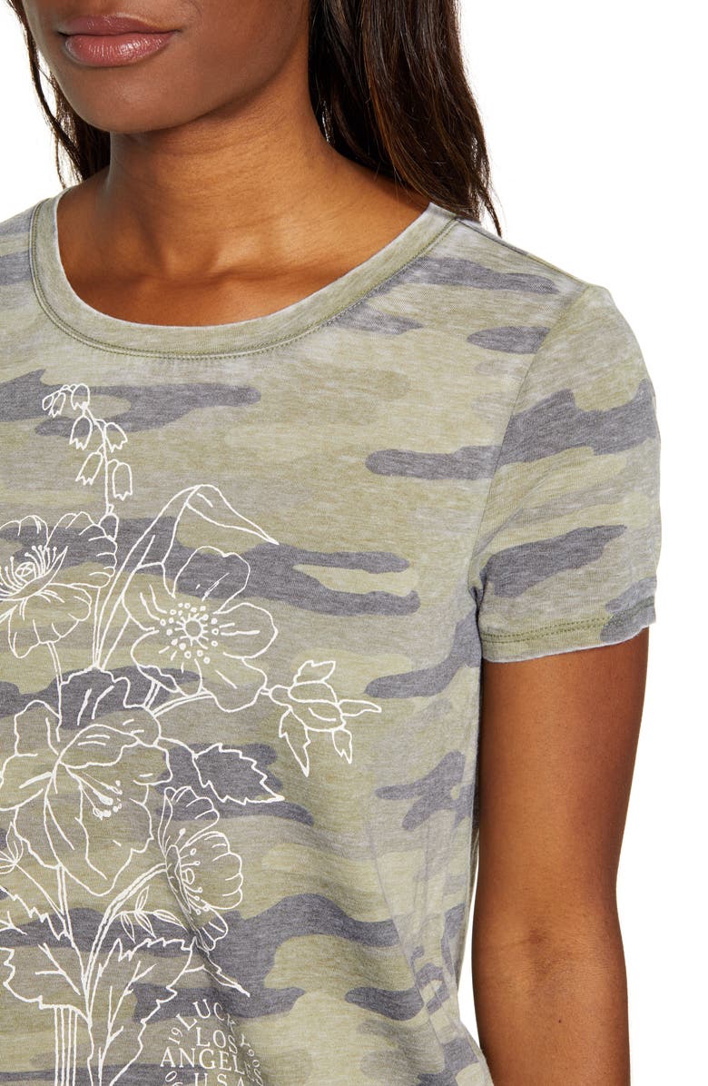 Lucky Brand Flower Logo Camo Tee, Alternate, color, 