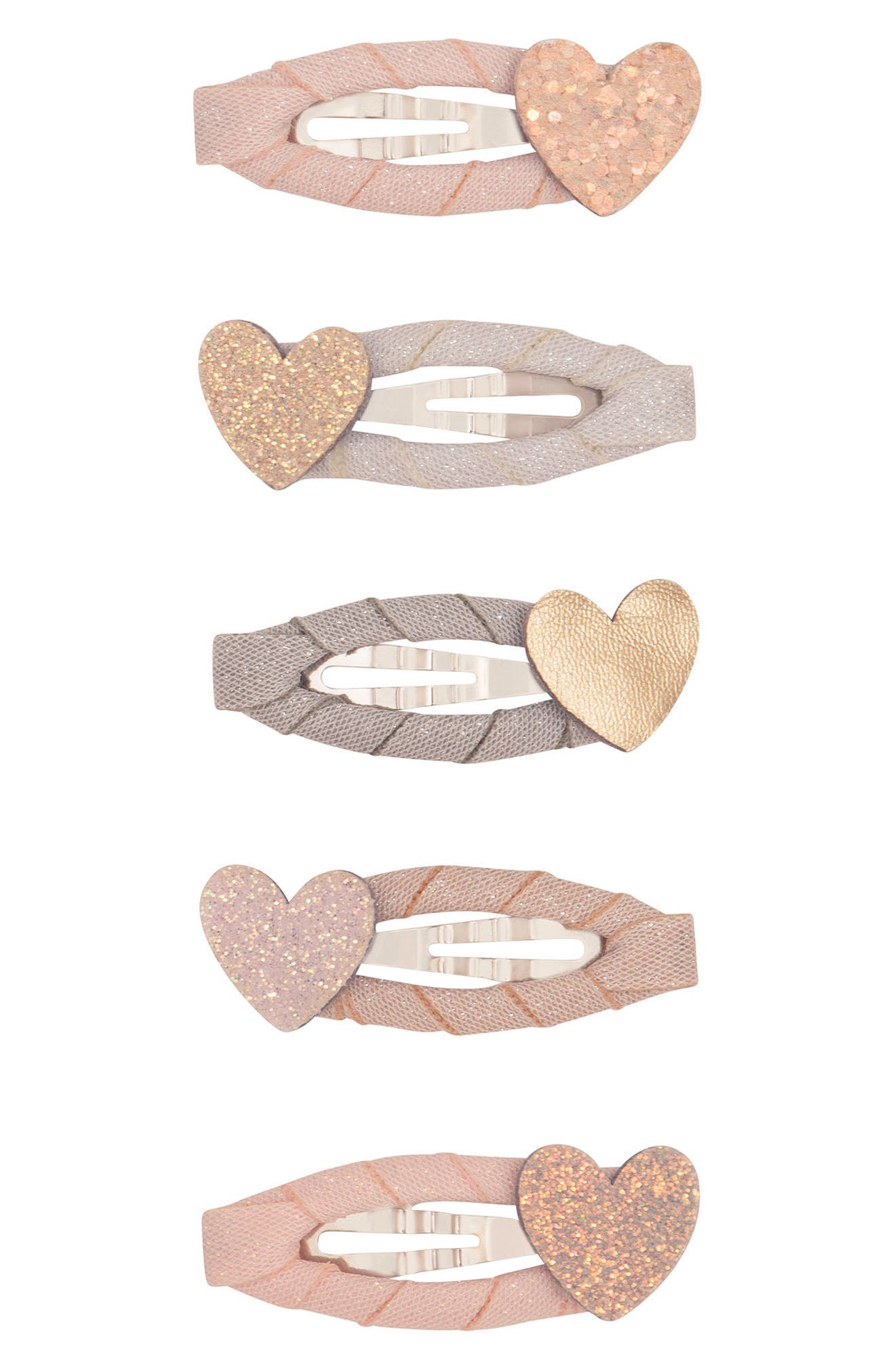 Mimi & Lula Kids' 5-pack Assorted Teeny Heart Mini Hair Clips In Multi