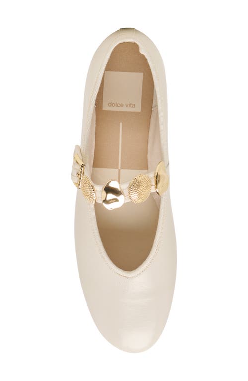 Dolce Vita Relan Mary Jane Flat In Off White Leather