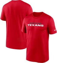 Nike Men's Nike Red Houston Texans Primetime Legend Wordmark Performance T-Shirt