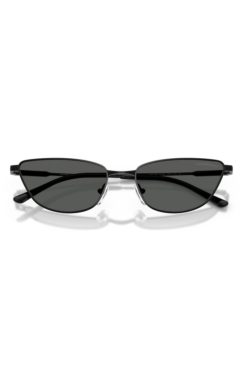 Emporio Armani 55mm Cat Eye Sunglasses, Alternate, color, Shiny Black / Dark Grey