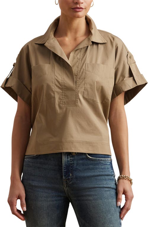 RALPH LAUREN LAUREN RALPH LAUREN COTTON BLEND CAMP SHIRT