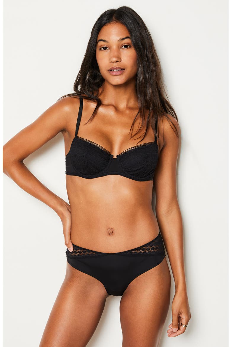 Crush Classique Underwire Balconette Bra, Alternate, color, BLACK