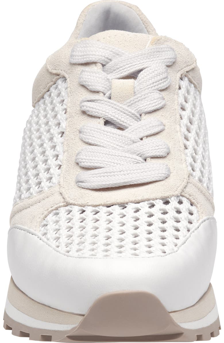 Johnston & Murphy Piper Knit Panel Sneaker, Alternate, color, White Suede/Crochet