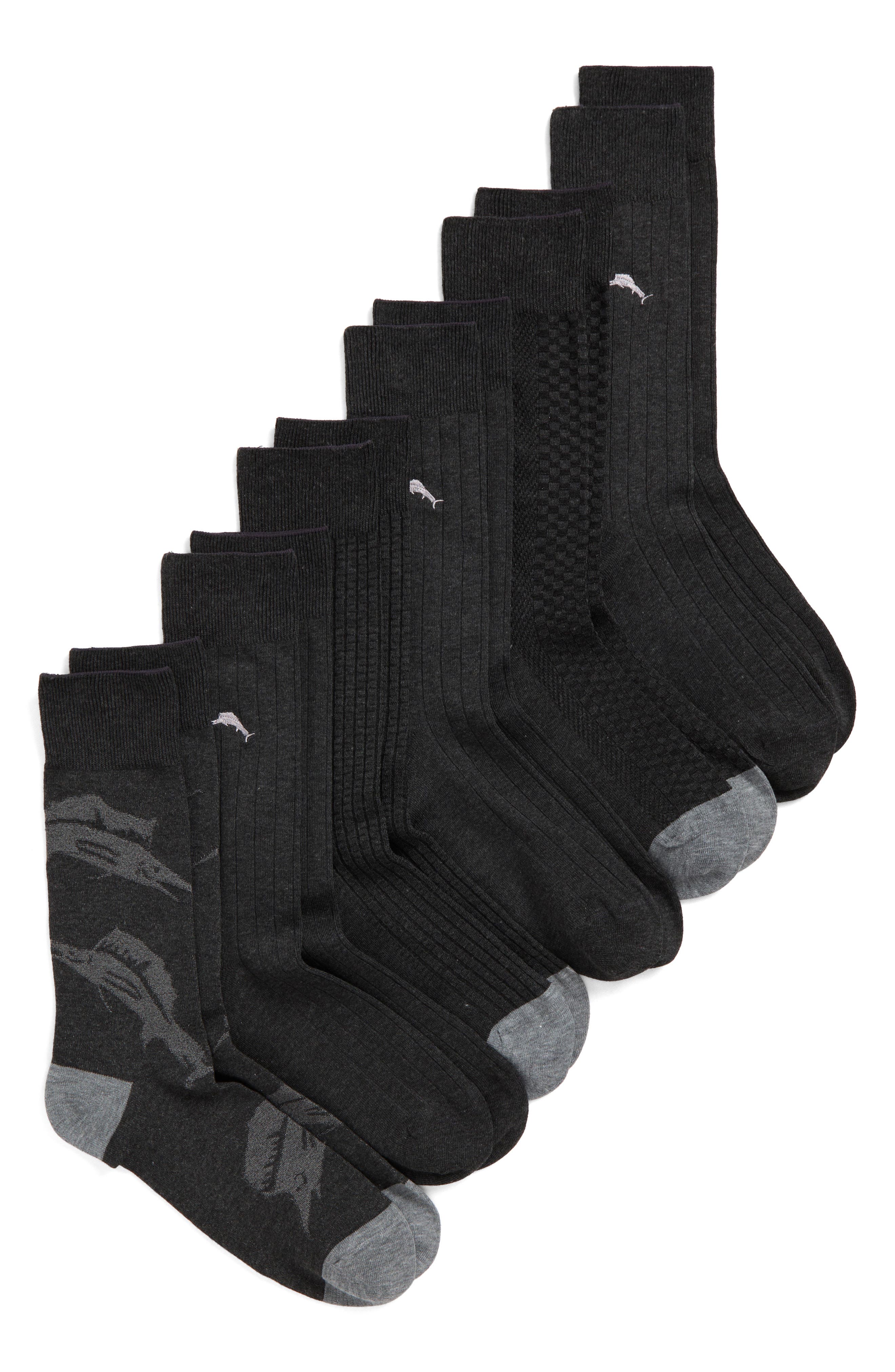 6-Pack Textured Crew Socks