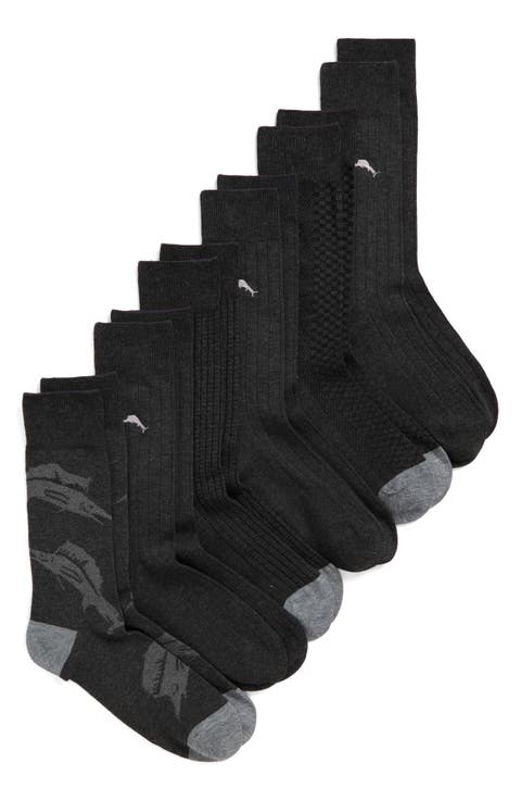 6-Pack Textured Crew Socks