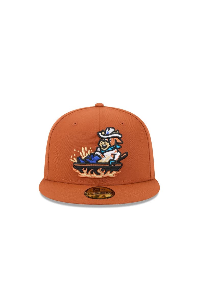 New Era Men's New Era Brown Amarillo Sod Poodles Theme Nights 59FIFTY Fitted Hat, Alternate, color, Brown