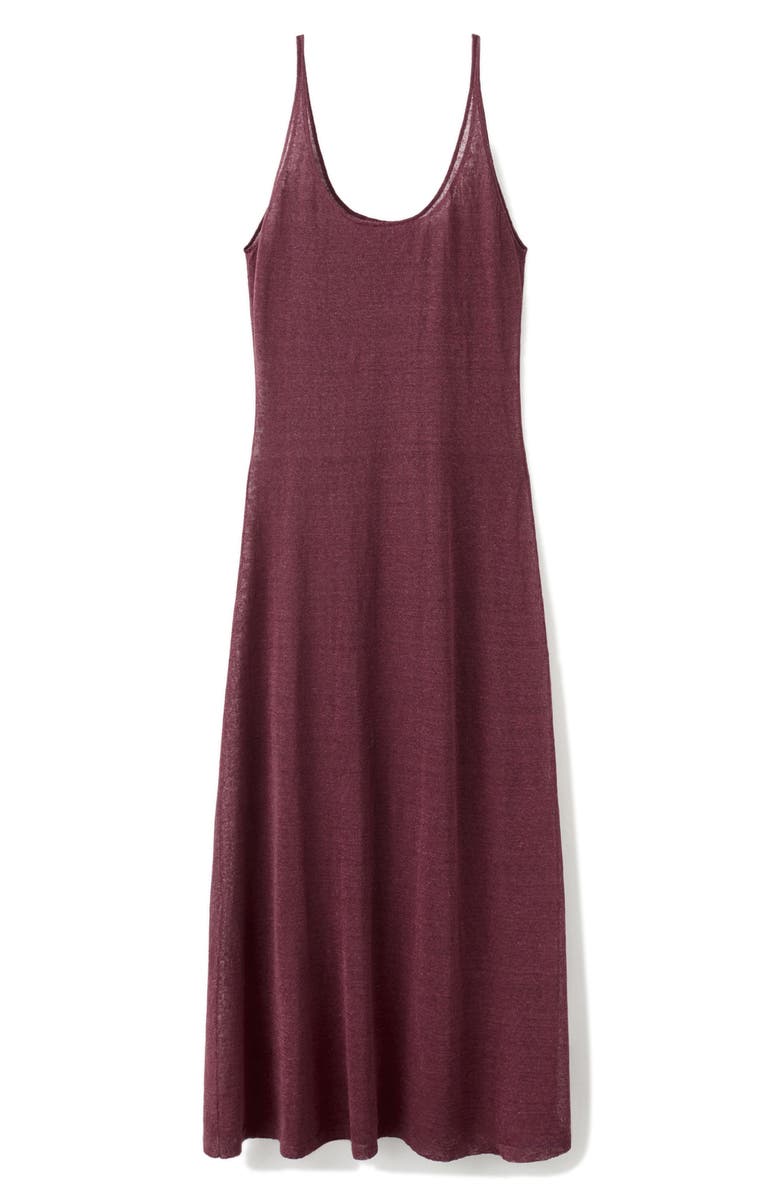 MANGO Linen Blend Midi Dress, Alternate, color, Purple