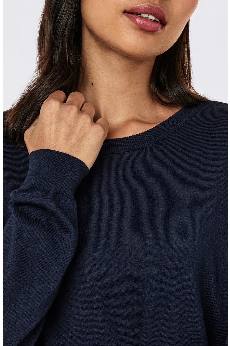Cotton & Cashmere Crewneck Sweater, Alternate, color, DEEP NAVY
