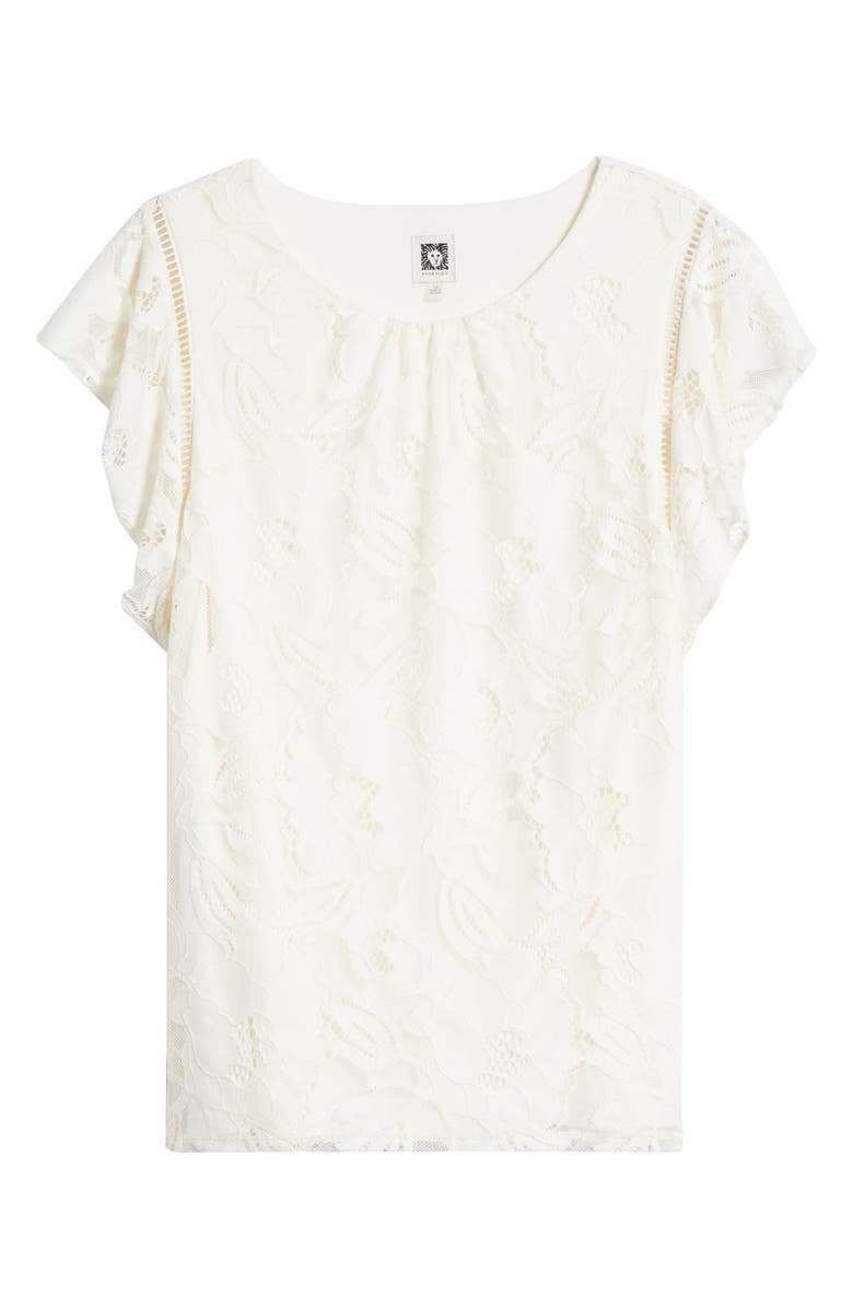 Anne Klein Flutter Sleeve Lace Top, Alternate, color, 