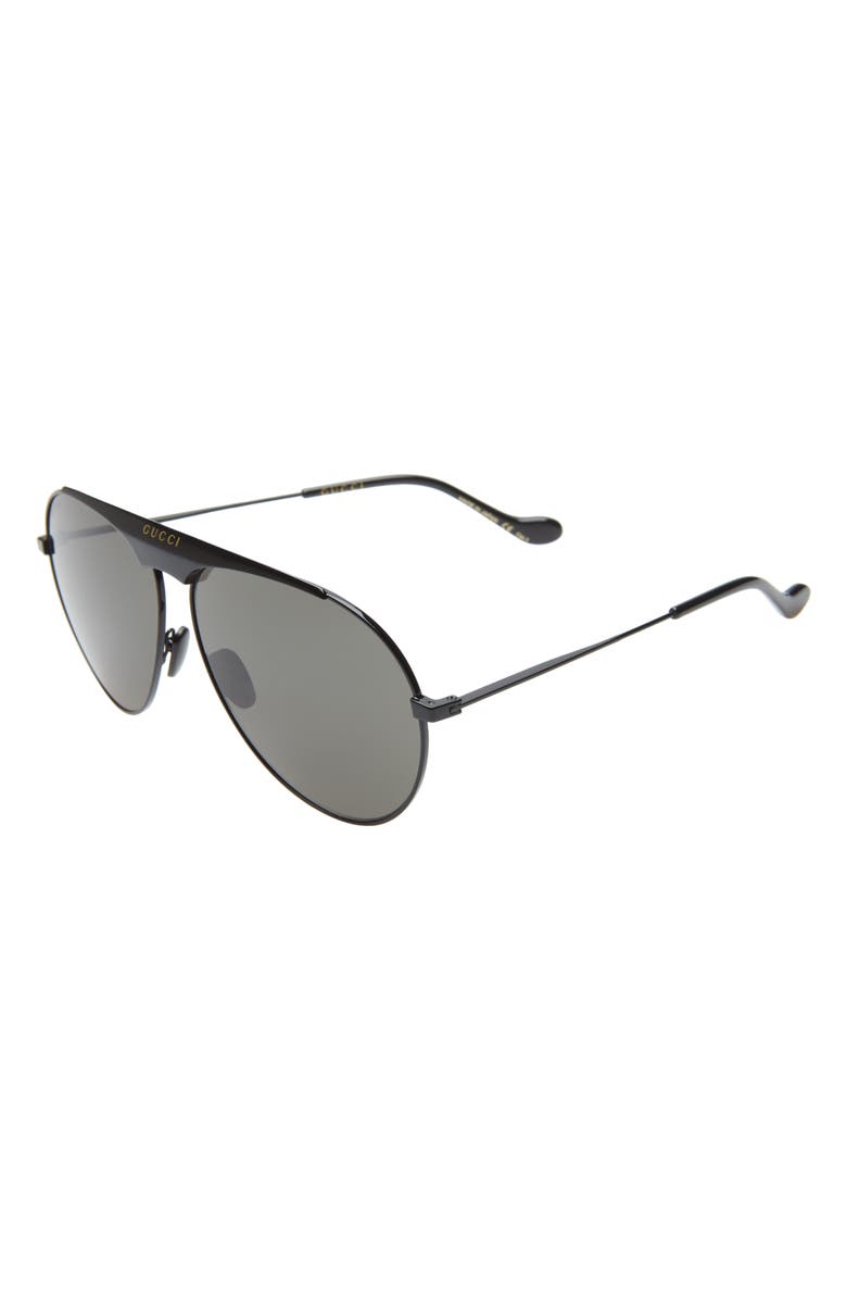Gucci 65mm Oversize Aviator Sunglasses, Alternate, color,