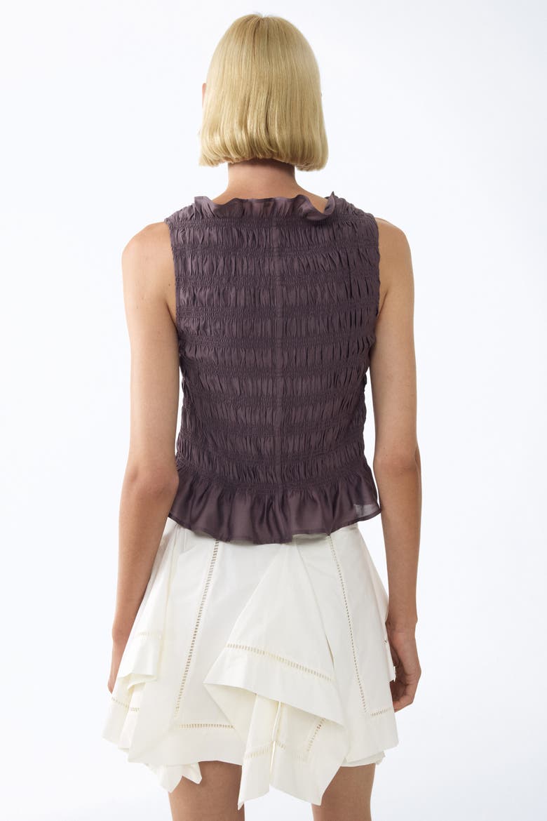 Smocked Top, Alternate, color, Dusty purple