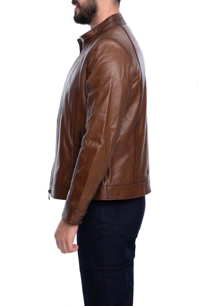 VELLAPAIS Smooth Leather Jacket, Alternate, color, Brown